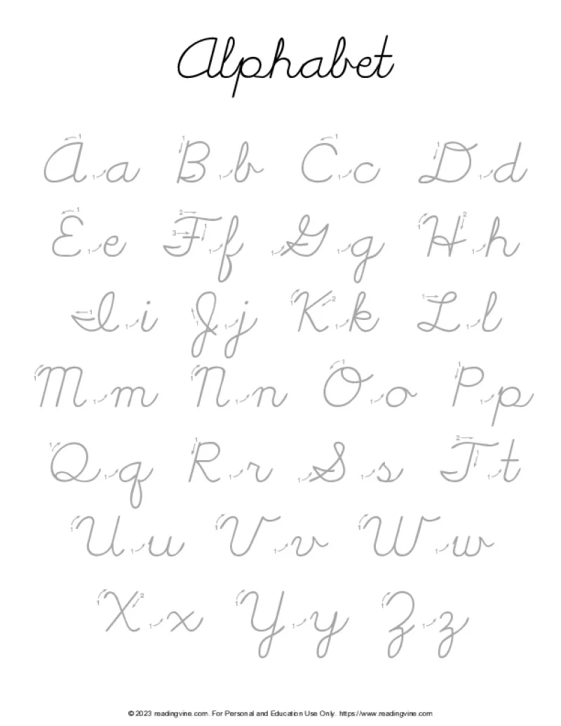 Free Printable Cursive Handwriting Worksheets Pdf