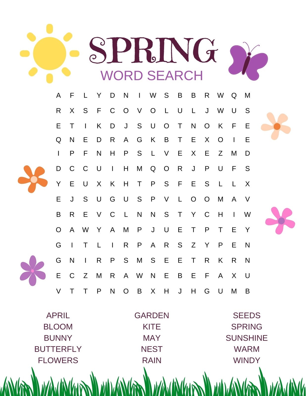 Custom Printable Spring Worksheet Templates Canva