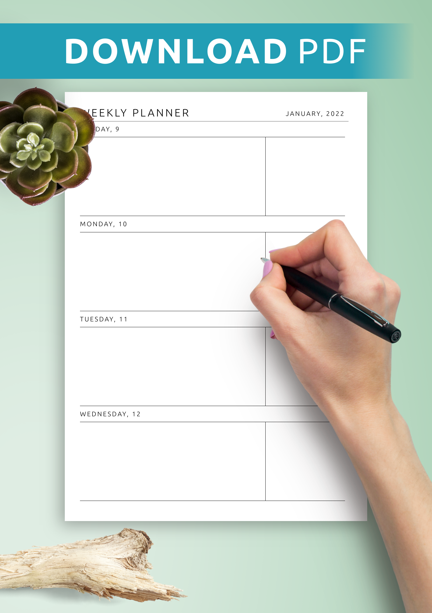 Blank Weekly Printable Calendar