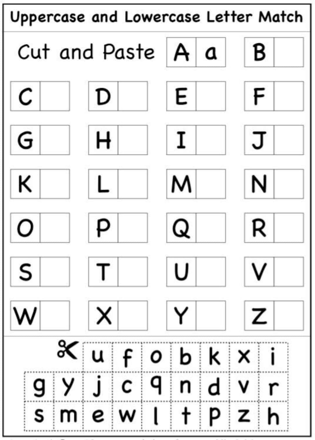 Cut And Paste Alphabet Worksheets Preschool Learning Education 
