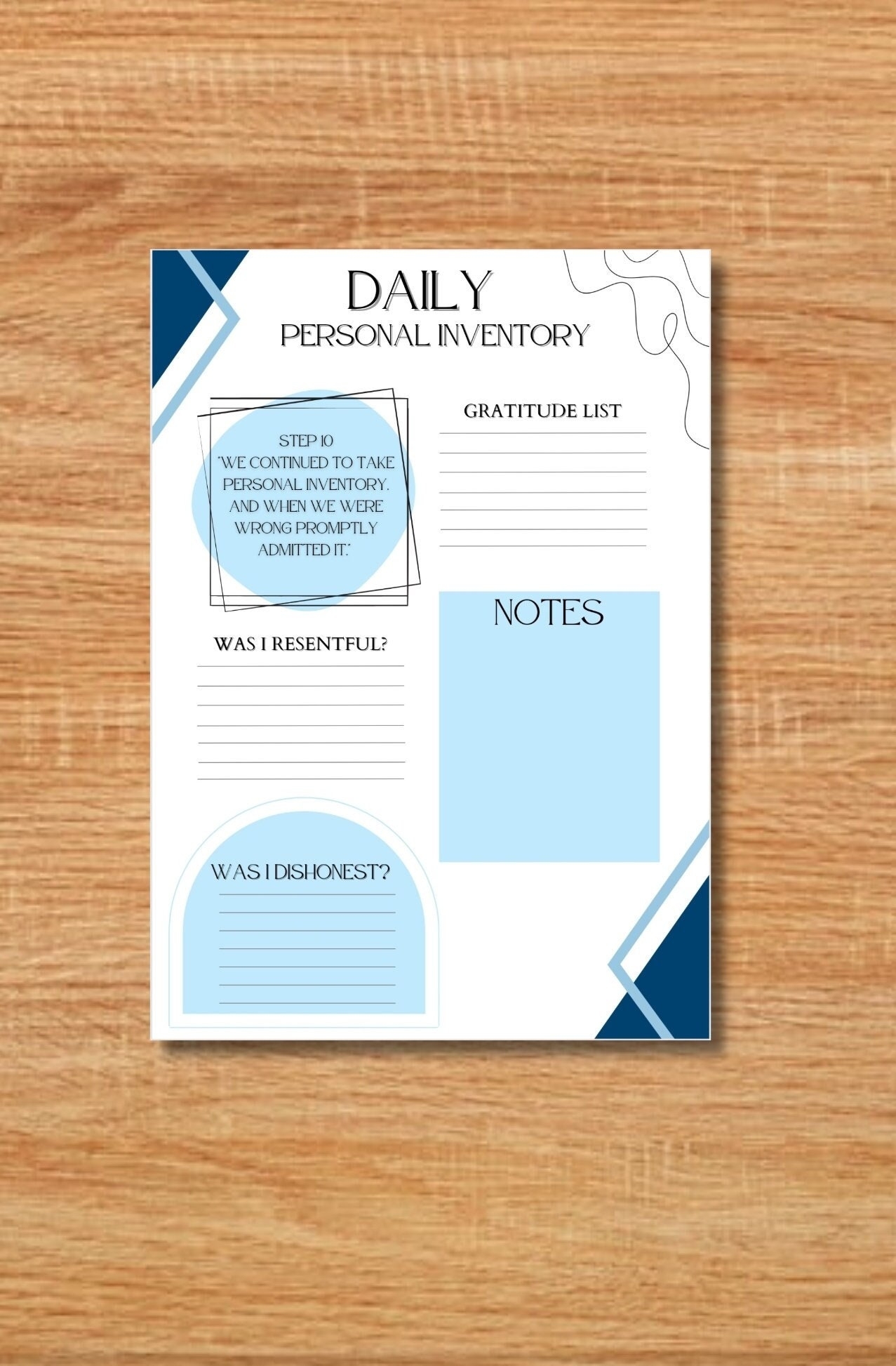 Daily Inventory Digital File Addiction Recovery Digital Recovery Worksheet Etsy