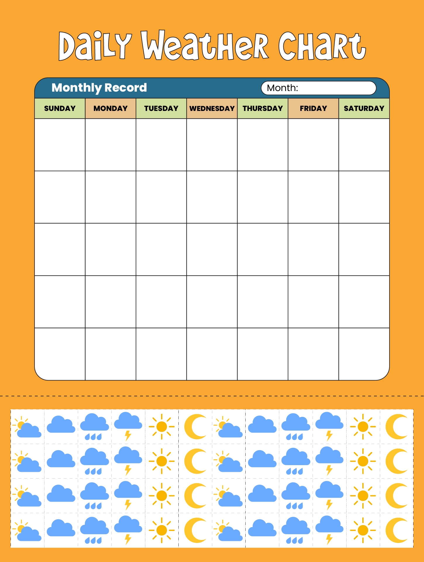 Printable Weather Observation Chart Printable Weather Observation Chart