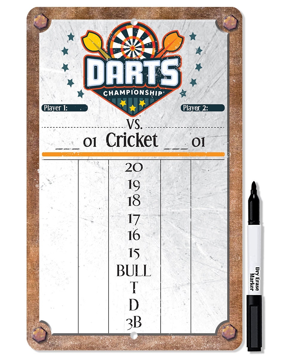 Dart scoreboard grey dry erase for keeping score in games cricket 301 or 501 metal sign metal sign lone star art 586428 jpg
