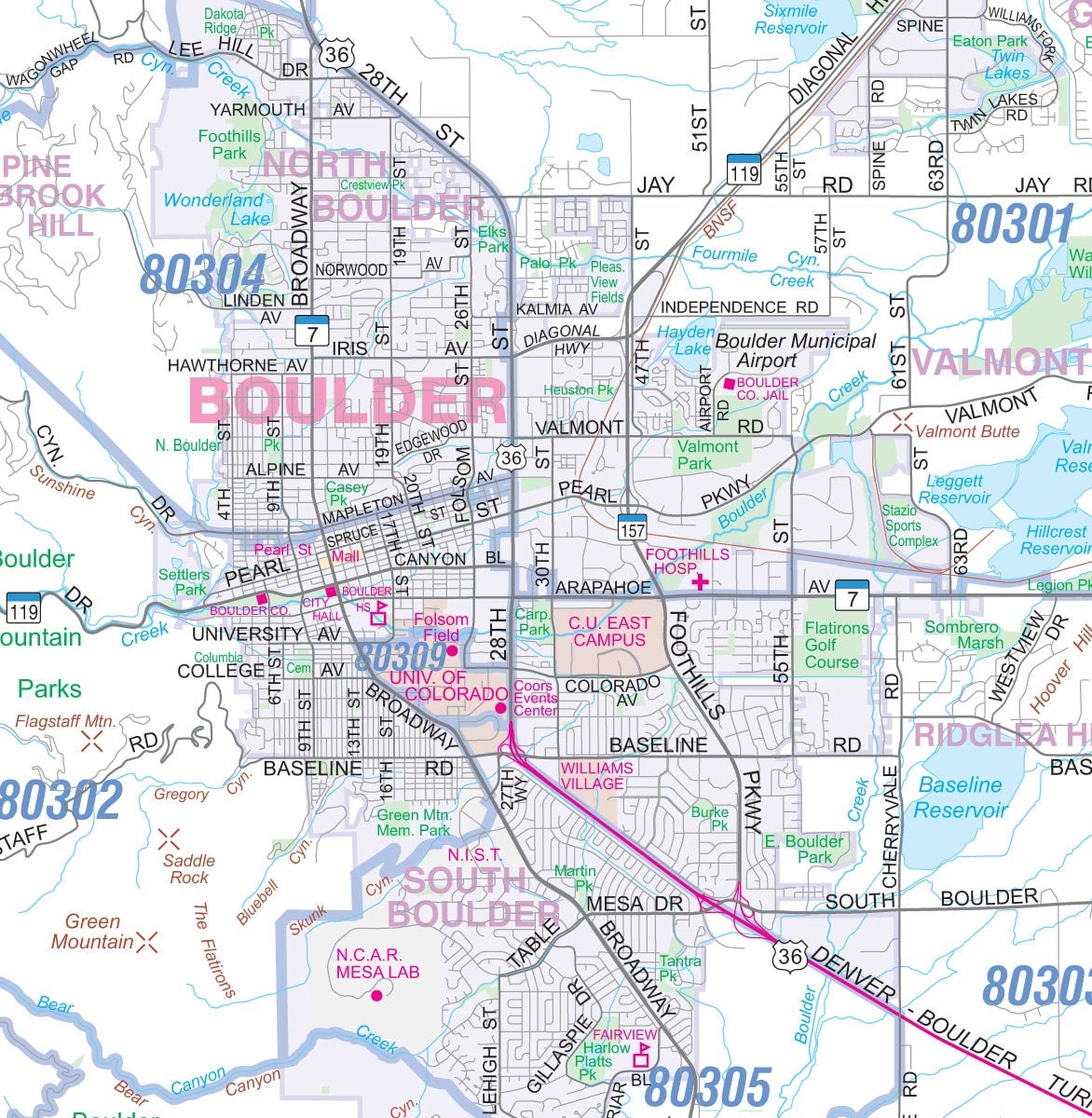 Printable Colorado Zip Code Map