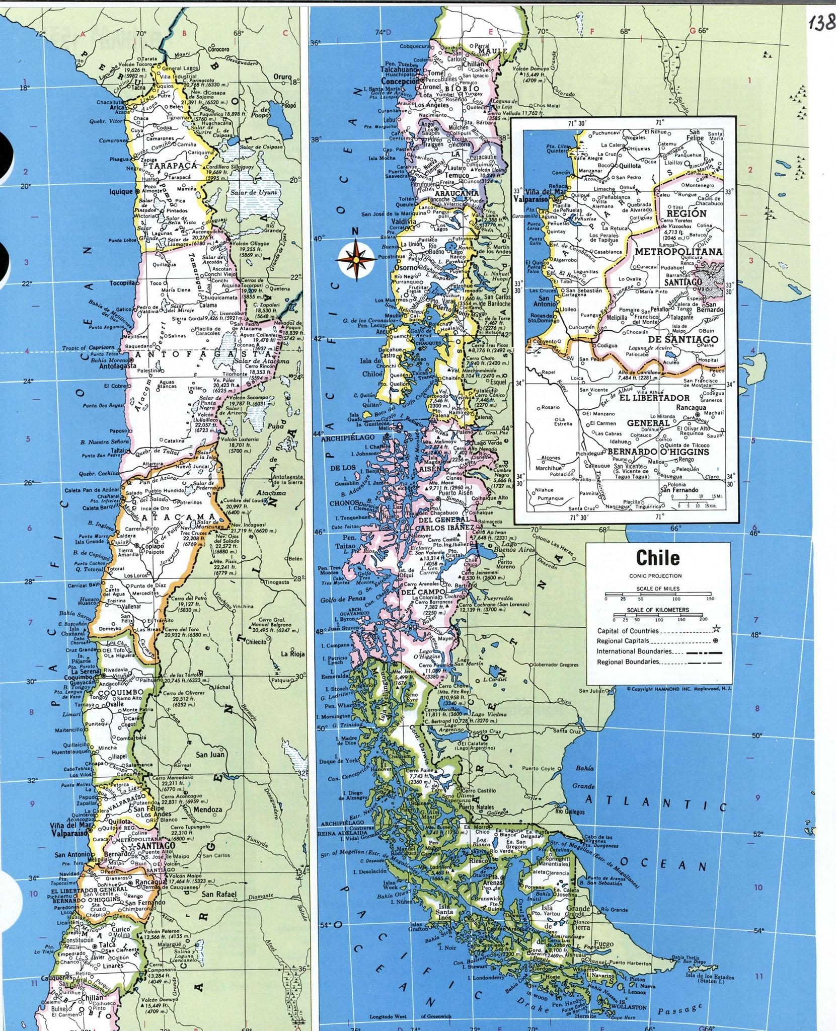 Detailed Map Of Chile Map Of Detailed Chile South America Americas 