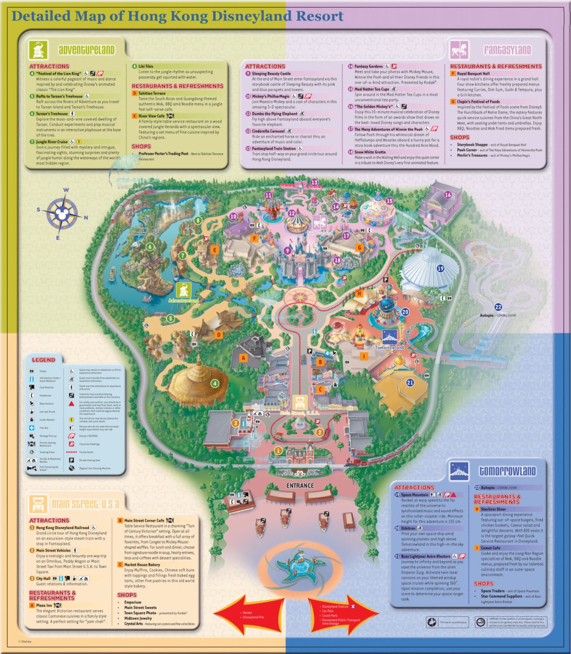 Detailed map of hong kong disneyland resort Pirate And Mermaid Vacations