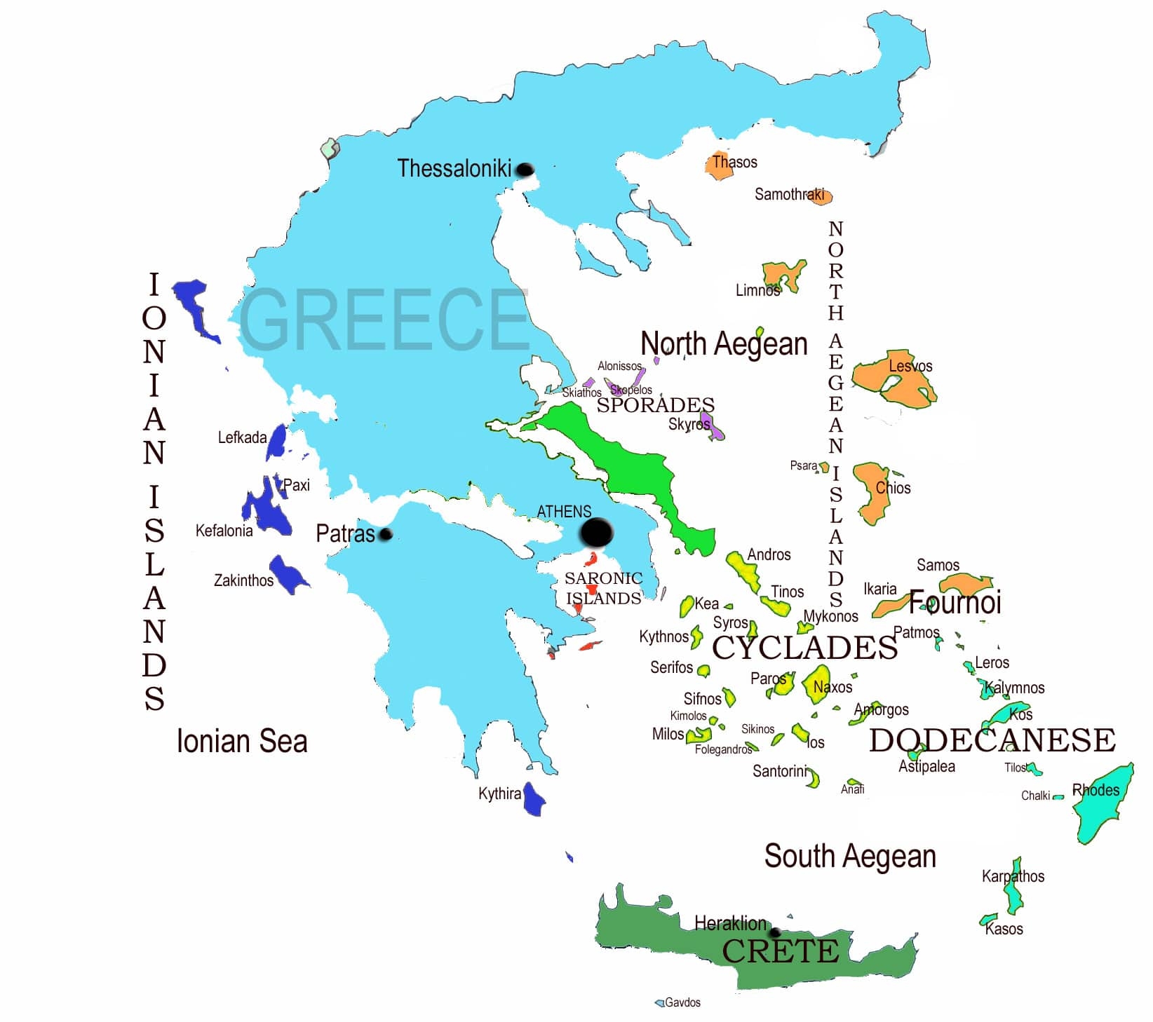 Printable Map Of Greece