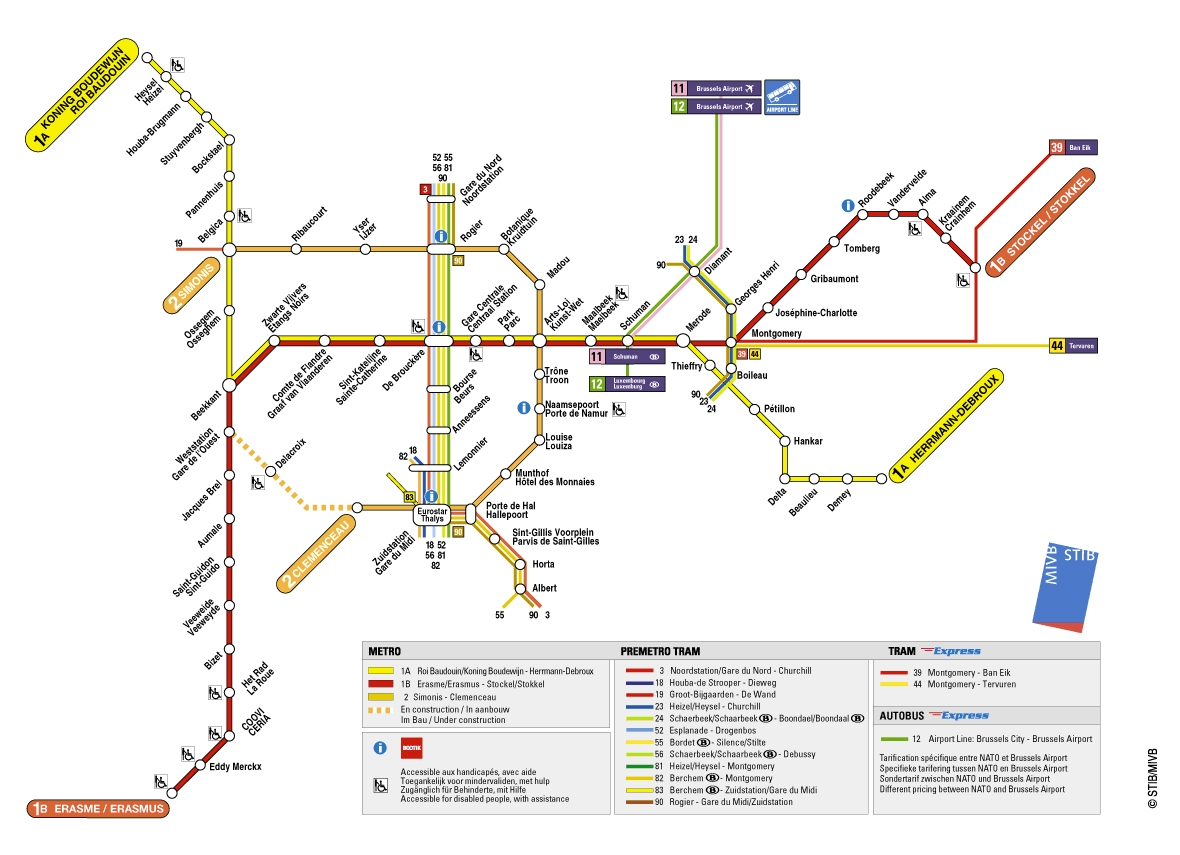 Printable Tourist Map Of Brussels