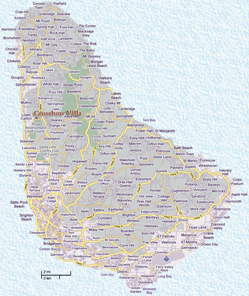 Printable Tourist Map Of Barbados