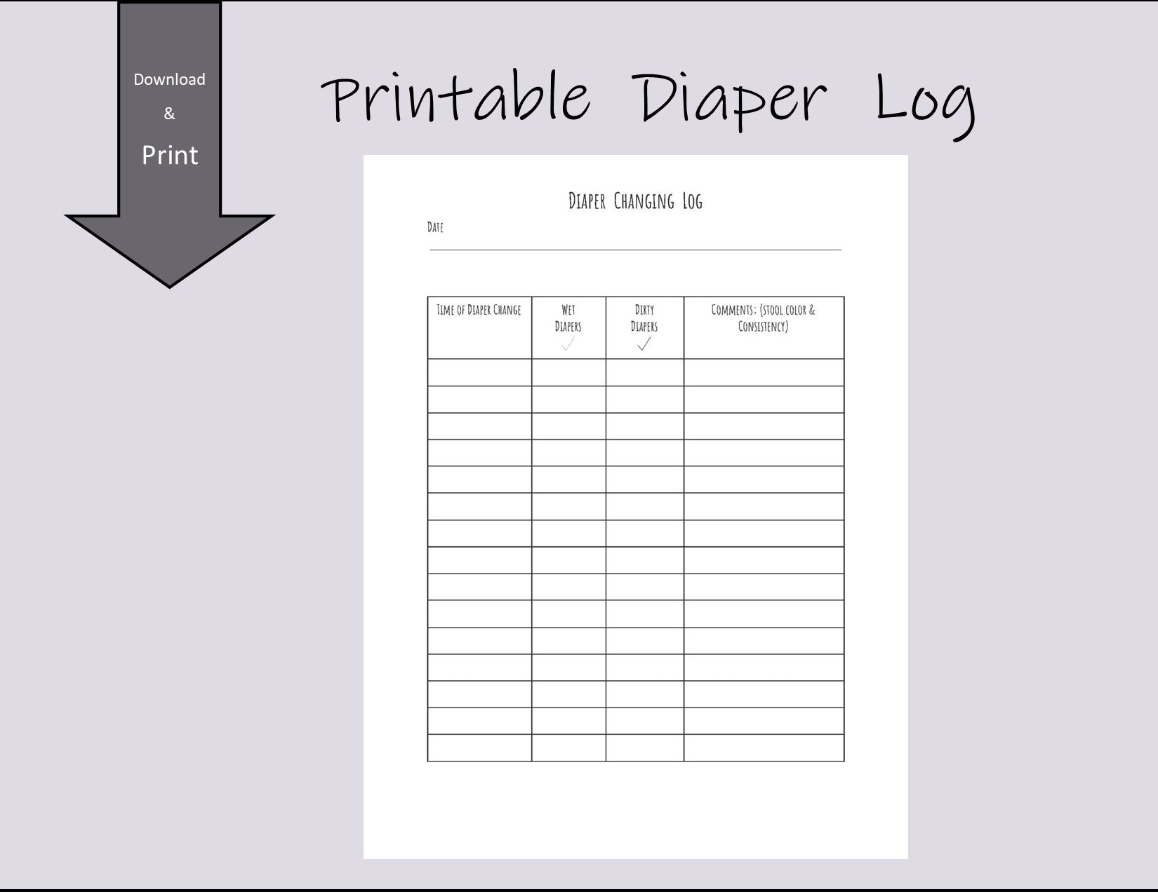Free Printable Diaper Changing Chart Pdf