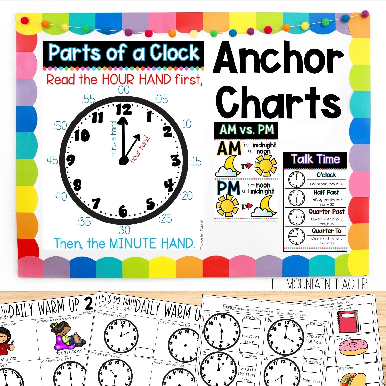 Digital Telling Time Worksheets 2nd Grade Time To 5 Minutes Elapsed Time The Mountain Teacher