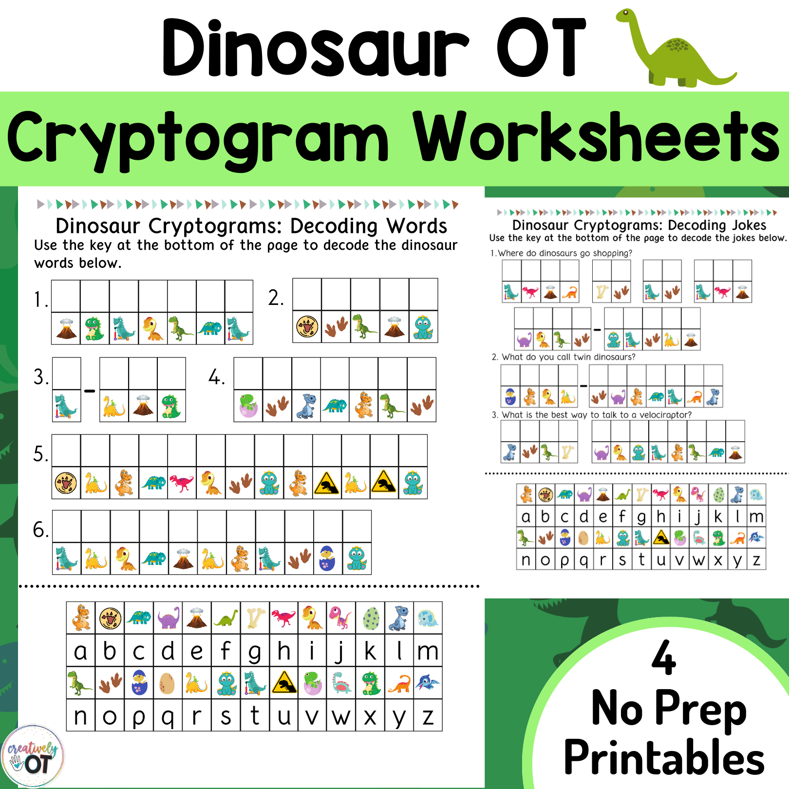 Dinosaur Cryptogram And Decoding Worksheets Copy Made By Teachers Dinosaur Cryptogram And Decoding Worksheets Copy Made By Teachers