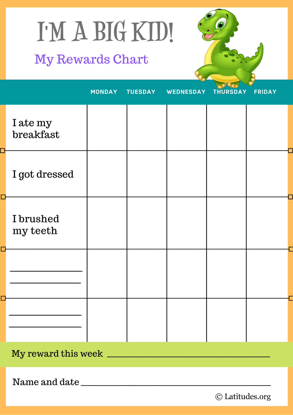 Free Printable Animal Reward Charts
