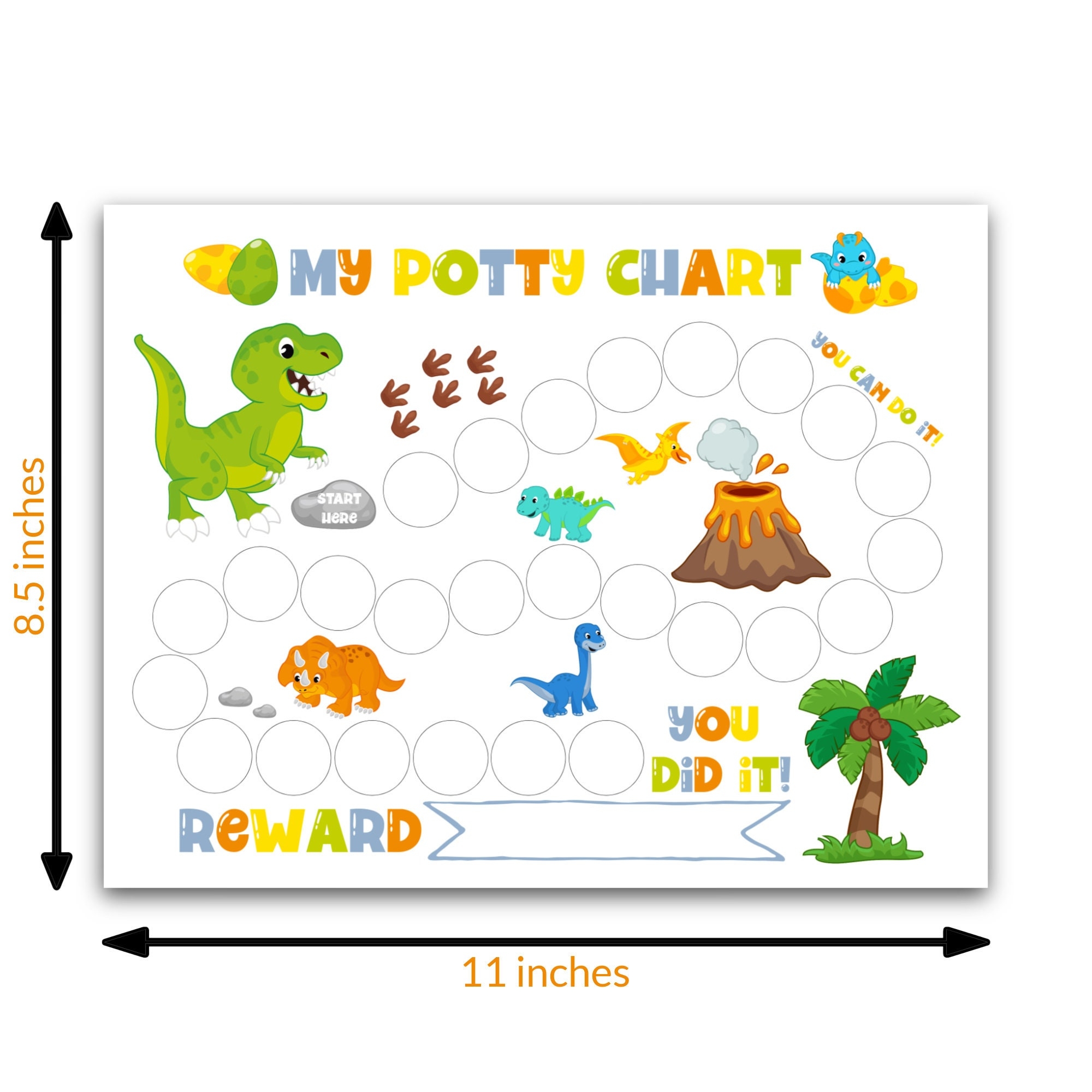 Dinosaur Potty Chart Printable Potty Training Chart Boy Sticker Dinosaur Potty Chart Printable Potty Training Chart Boy Sticker