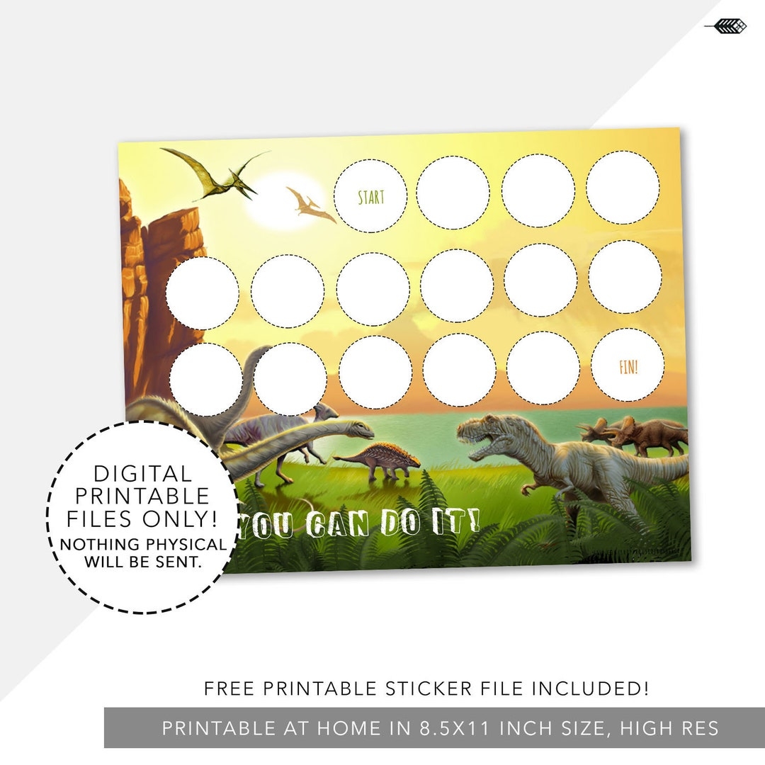 Dinosaur Reward Chart Sticker Chart Potty Training Incentive Goal Tracker For Kids Printable Reward Chart Boys Potty Etsy