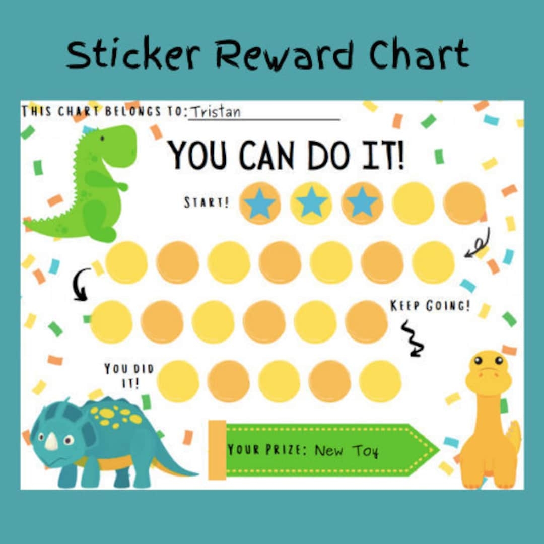 Printable Customizable Weekly Award Chart Dino