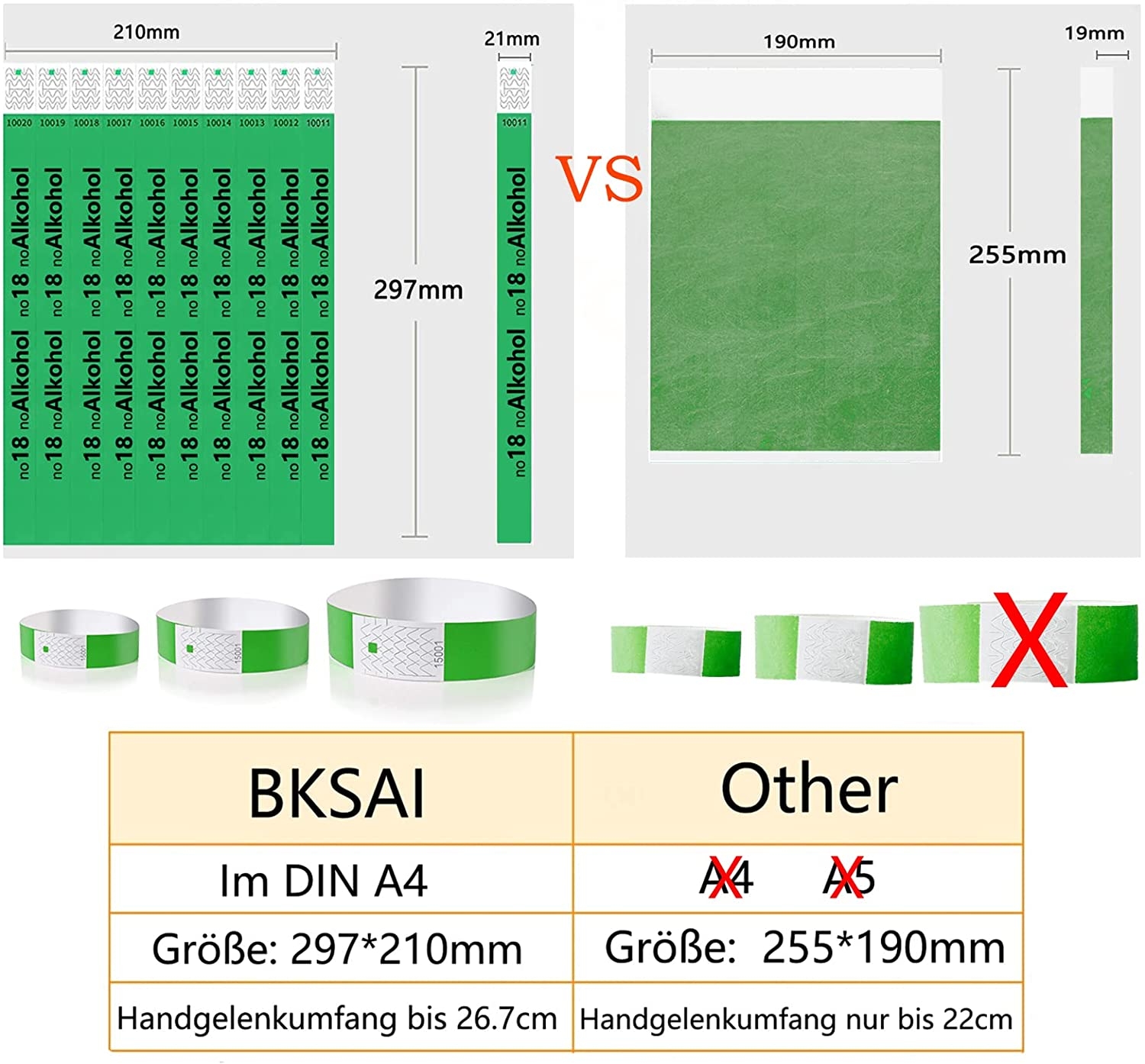 DIY 100 Pack Printable Wristbands DIY Entry Bands For Events Parties Tyvek Material Event Wristbands