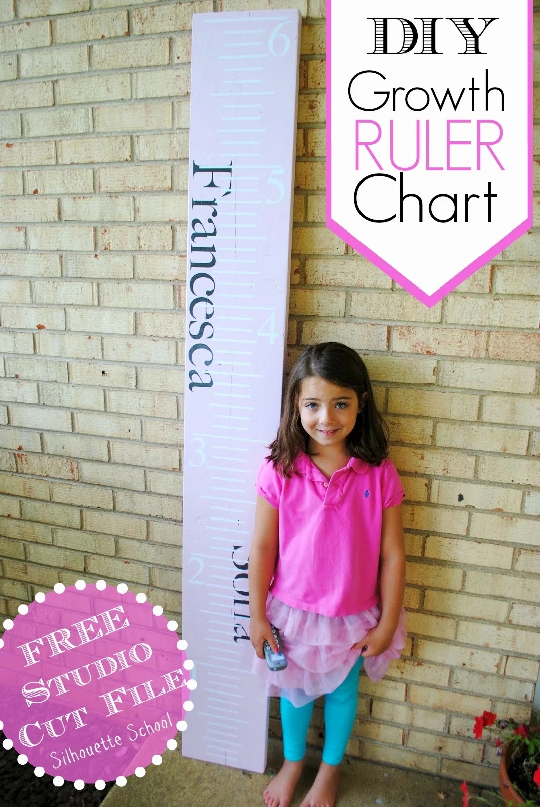 DIY Growth Ruler Chart Tutorial Free Silhouette Studio Cut File Silhouette School
