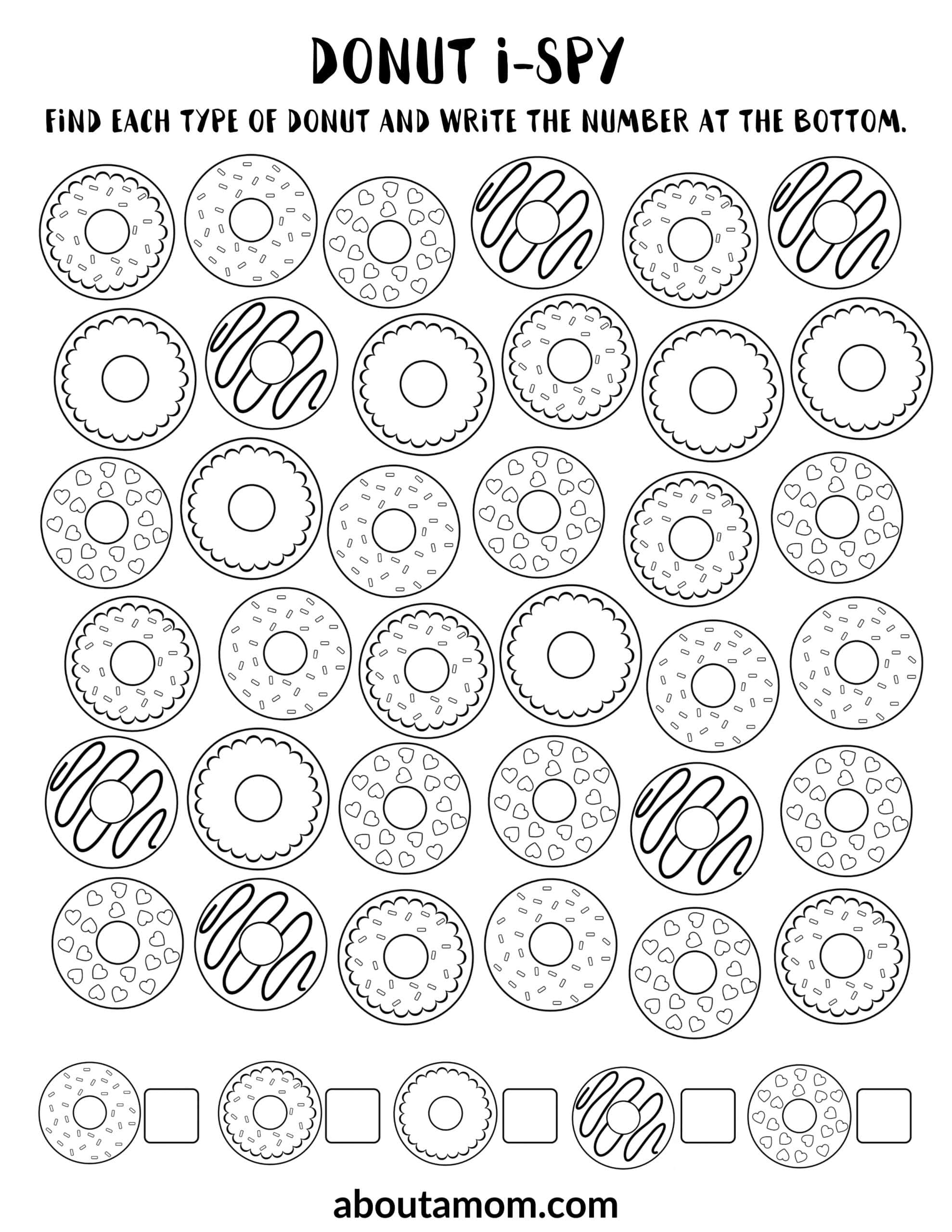 Donut Printable Activity Book About A Mom