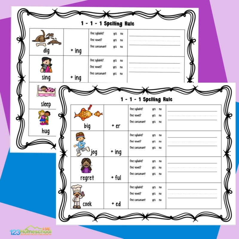 Double Consonant Spelling Worksheet Downloadable PDF For Children 