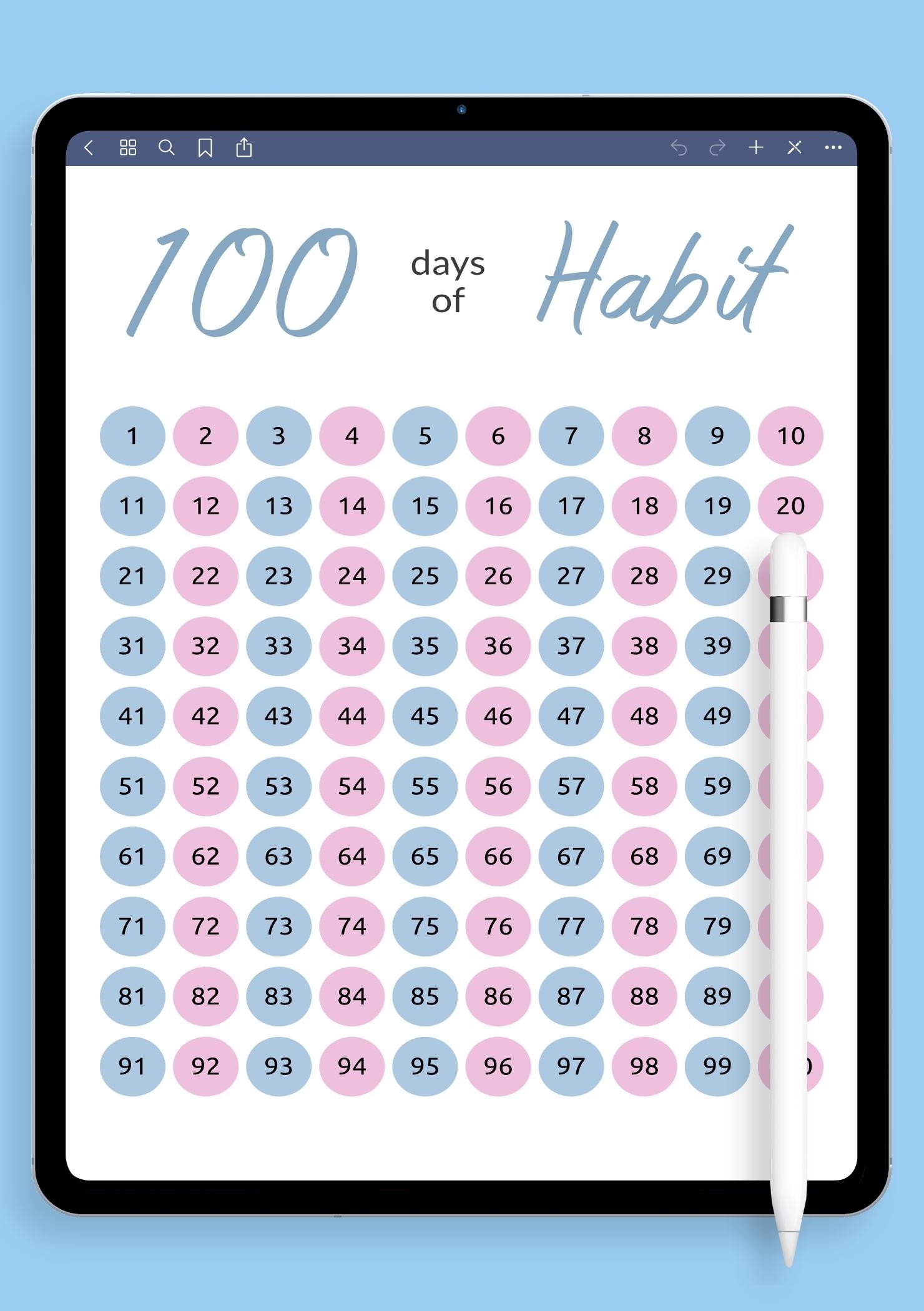 Printable Sticker Chart For 100 Days