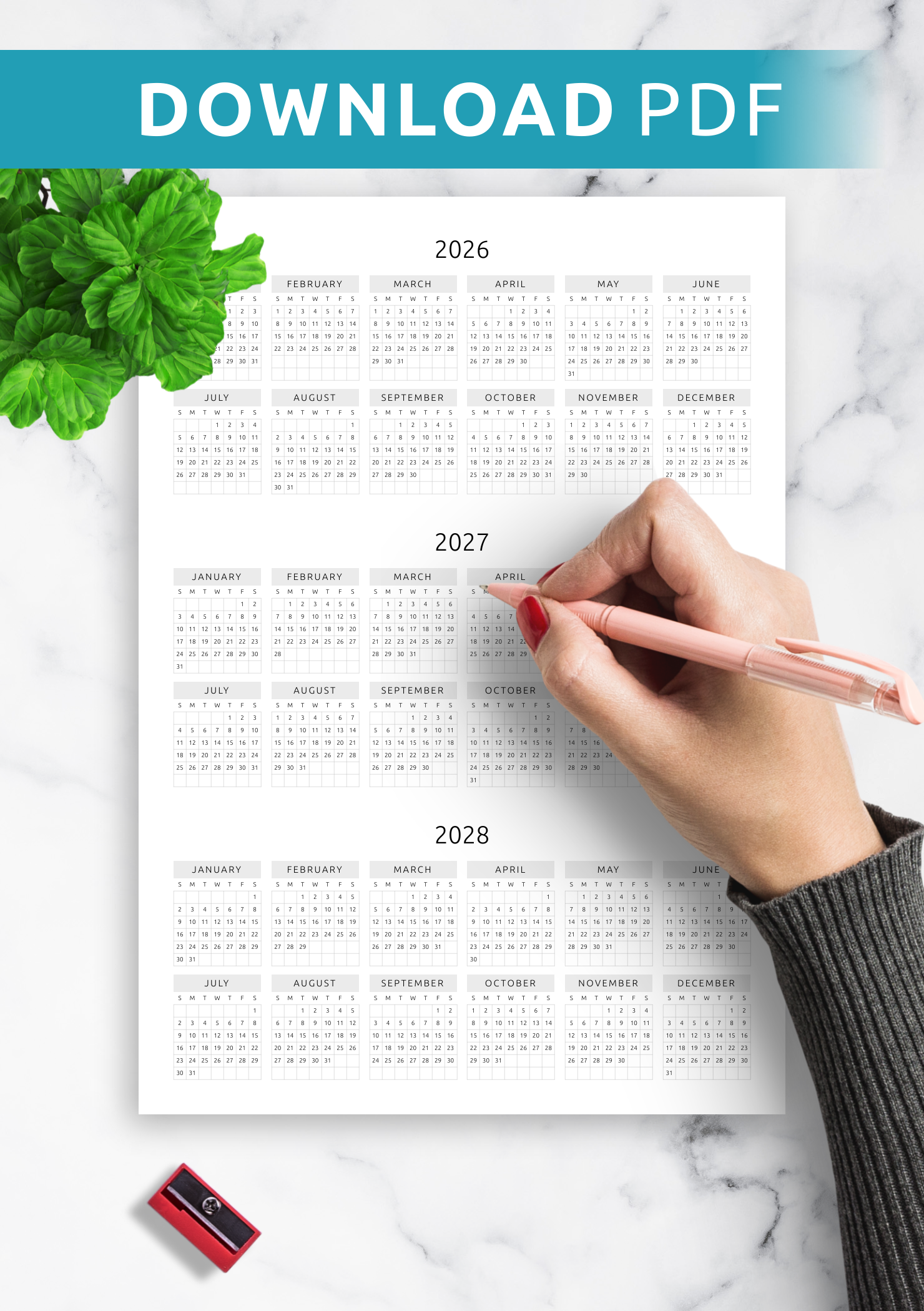 Free Calendar Pdf Printable