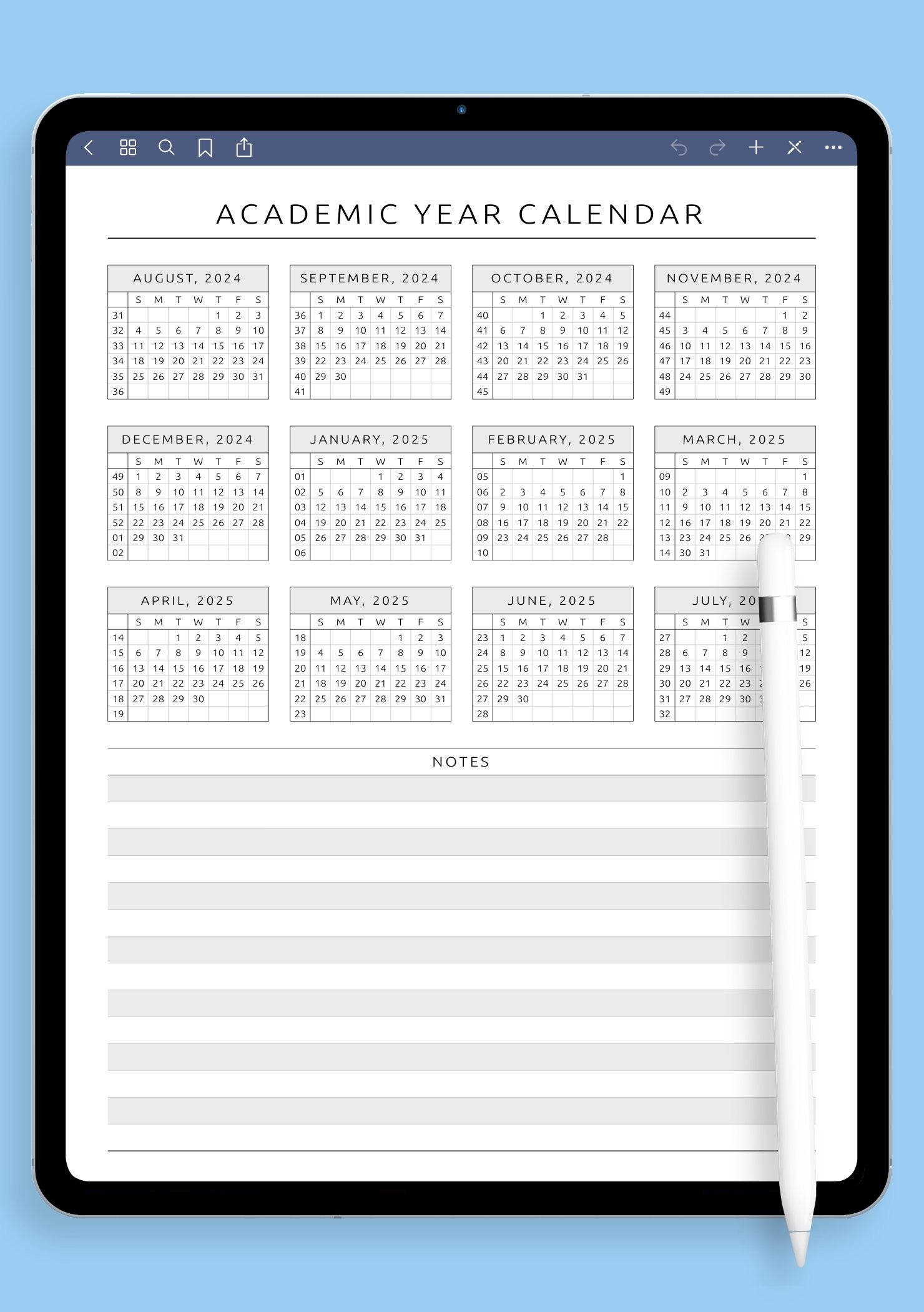 Free Academic Calendar Printable