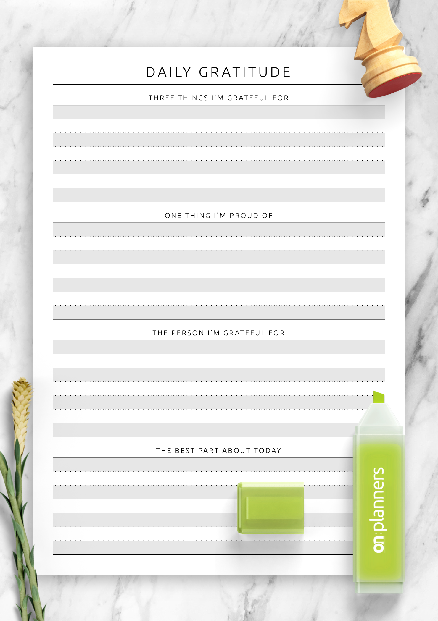 Download Printable Daily Gratitude Template PDF Download Printable Daily Gratitude Template PDF