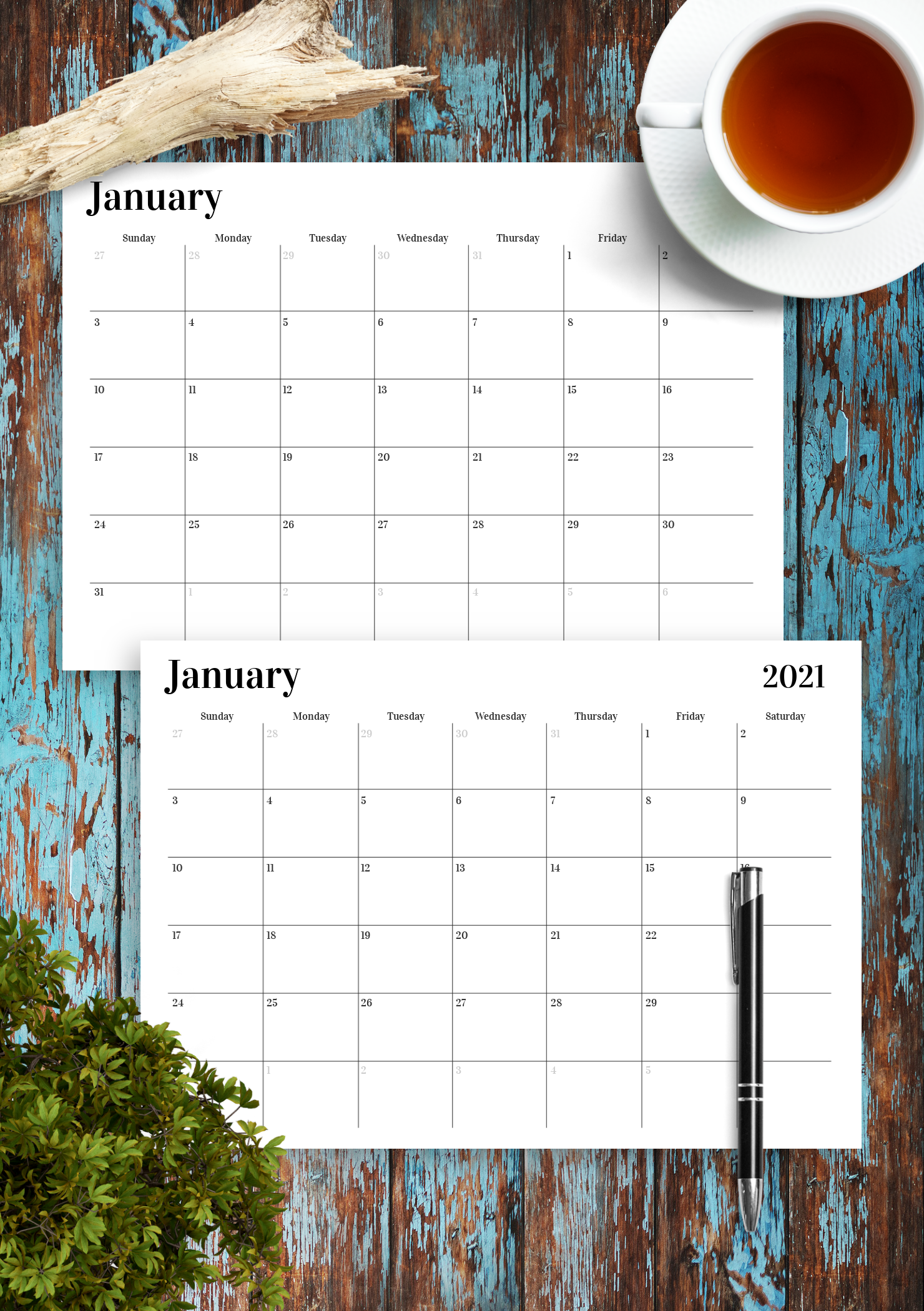 Download Printable Horizontal Monthly Calendar PDF Download Printable Horizontal Monthly Calendar PDF