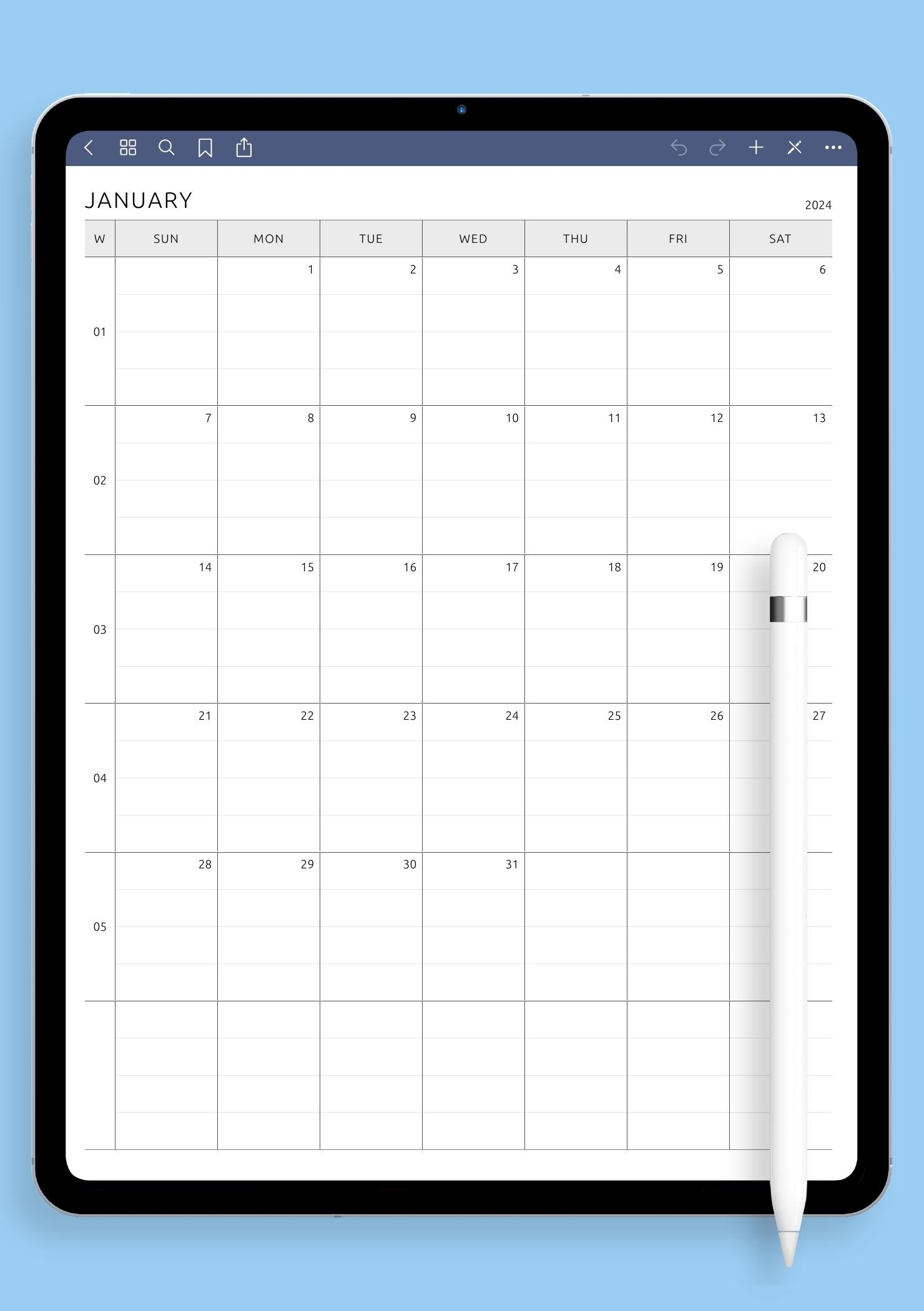 Free Printable Lined Monthly Calendar