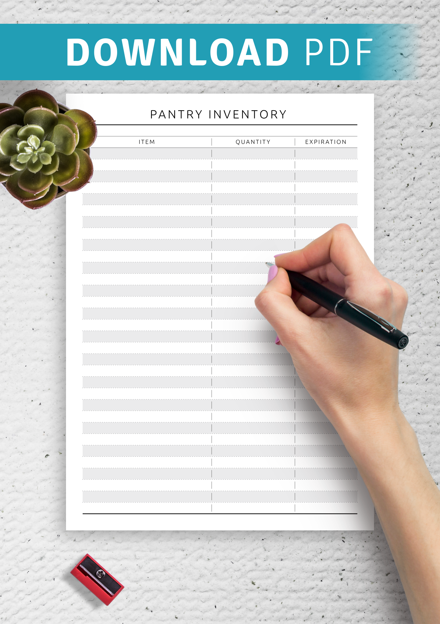 Printable Pantry Inventory Sheet