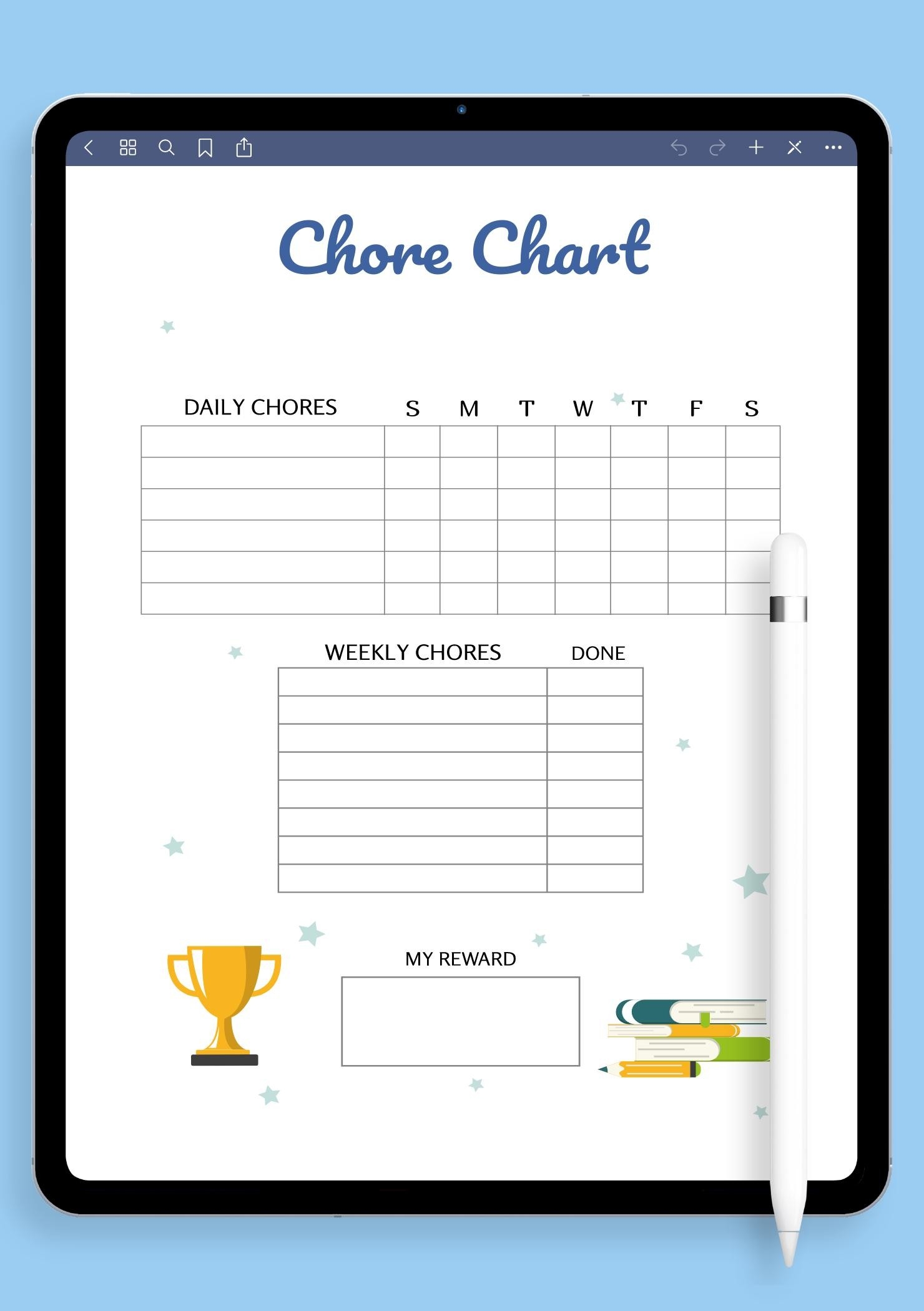 Download Printable Reward Chore Chart Template PDF