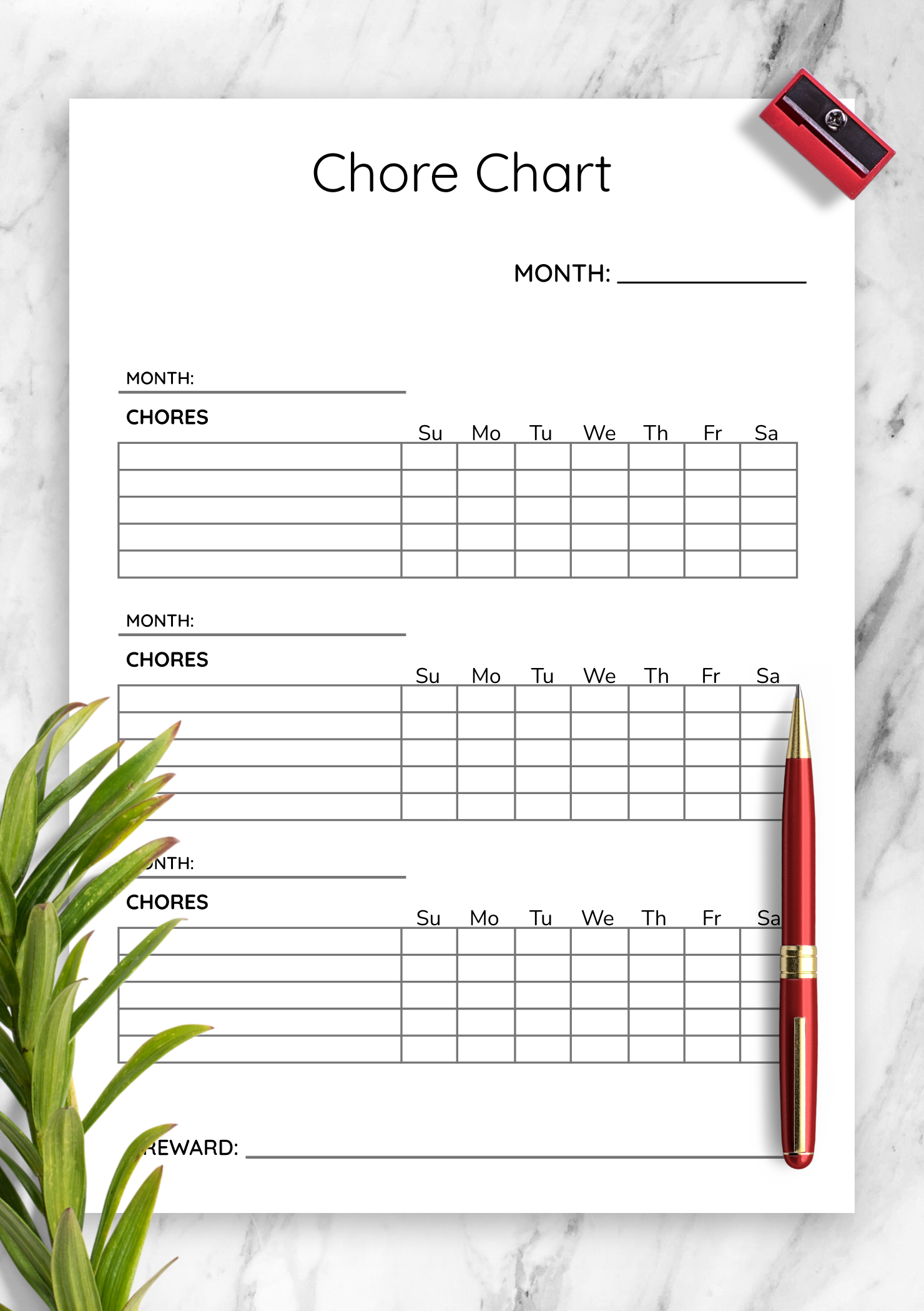 Printable Template Charts