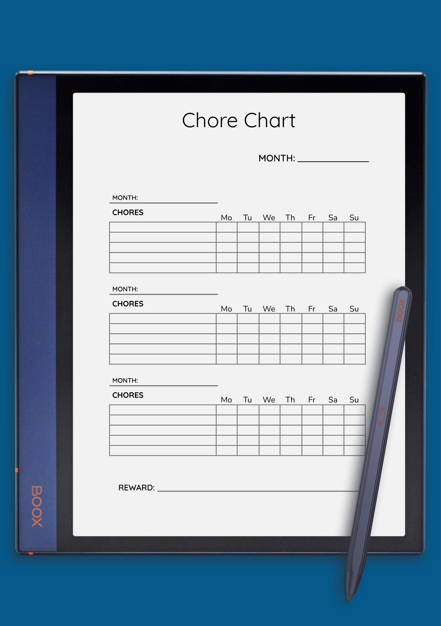 Free Printable Monthly Chore Chart Templates