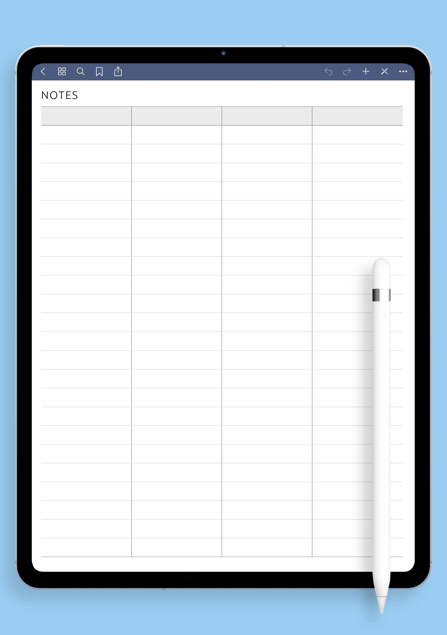4 Part Blank Printable Chart