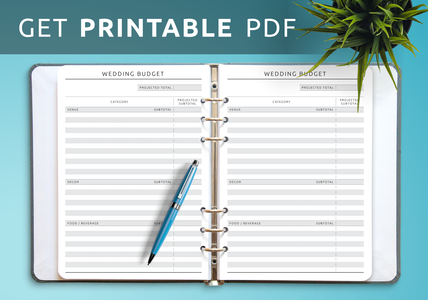 Download Printable Wedding Budget Template Original PDF