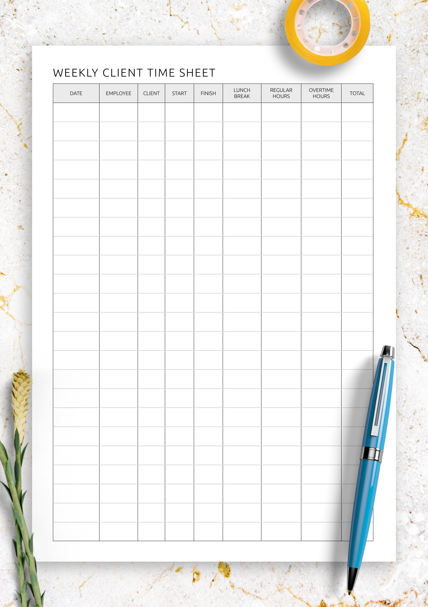 Free Printable Weekly Time Sheets