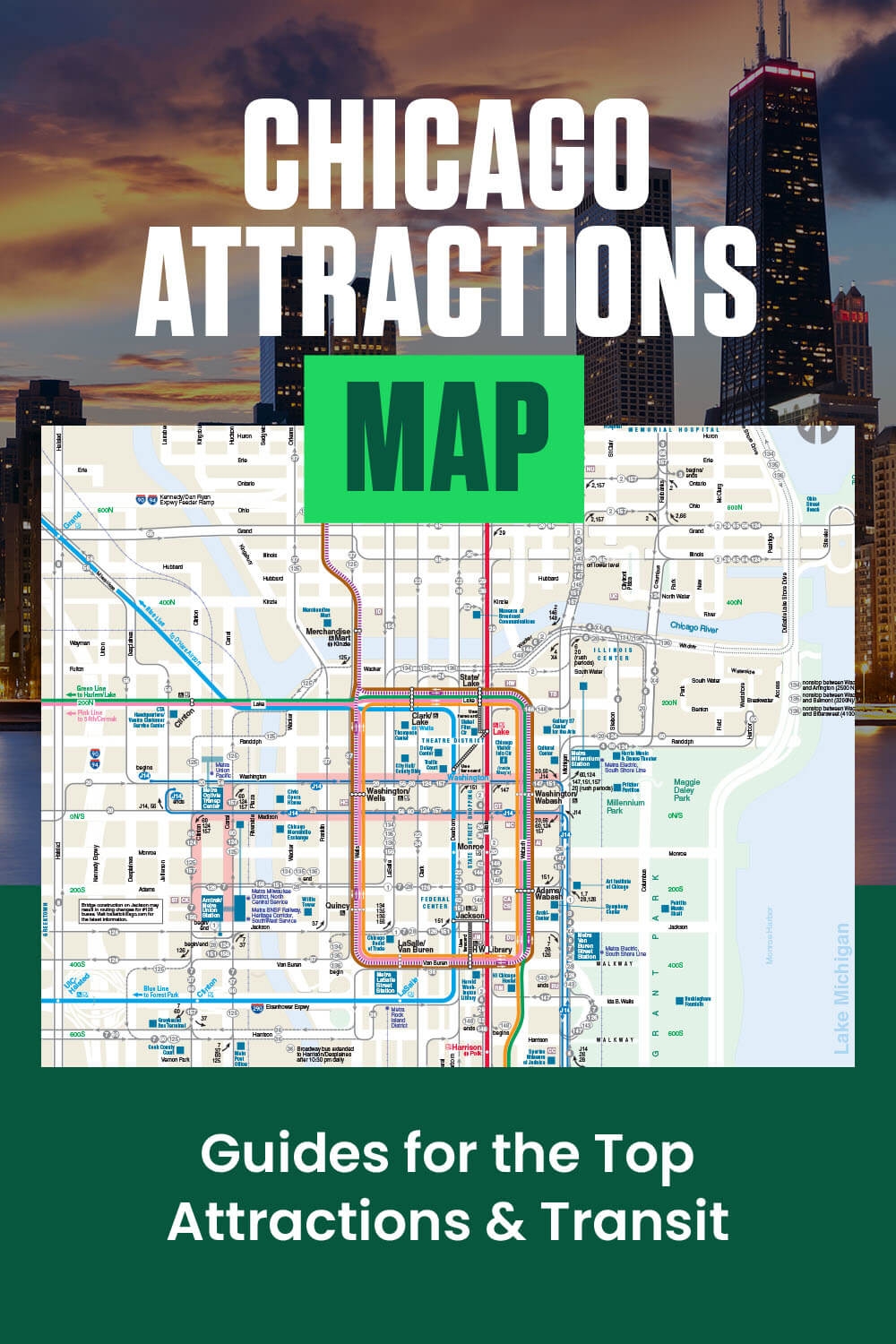 Downtown Chicago Tourist Maps Download Save Offline 360 Chicago