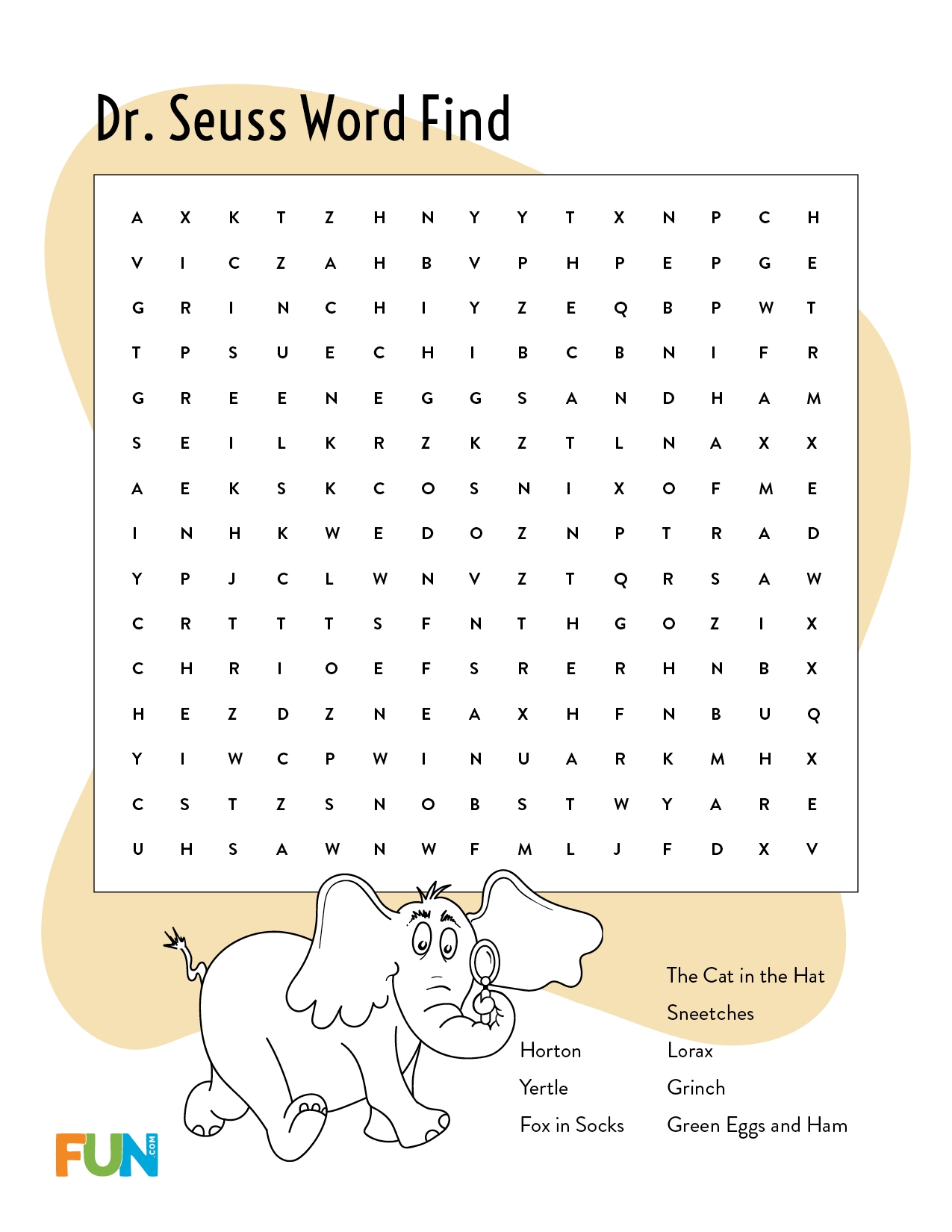 Free Printable Dr Seuss Worksheets