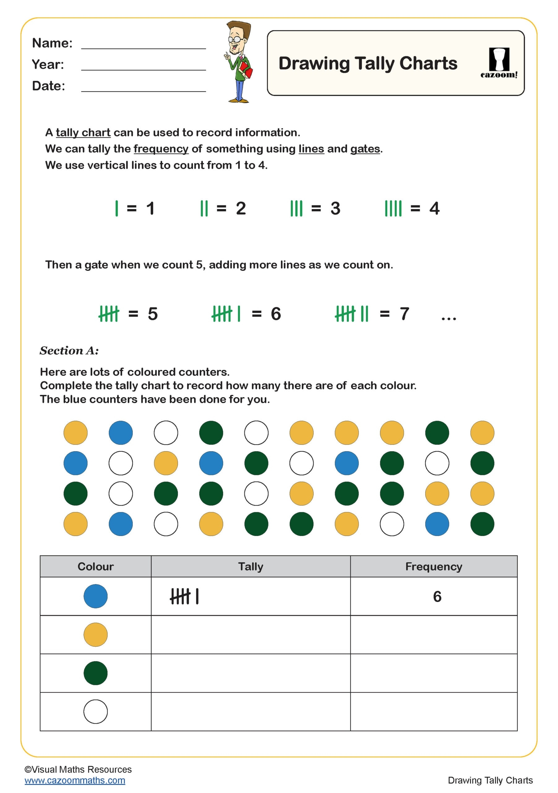 Printable Tally Chart Worksheets