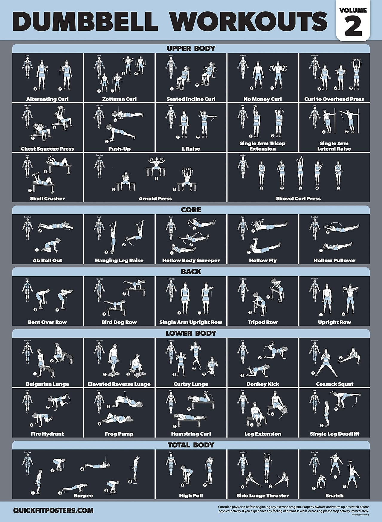 Free Printable Dumbbell Workout Chart