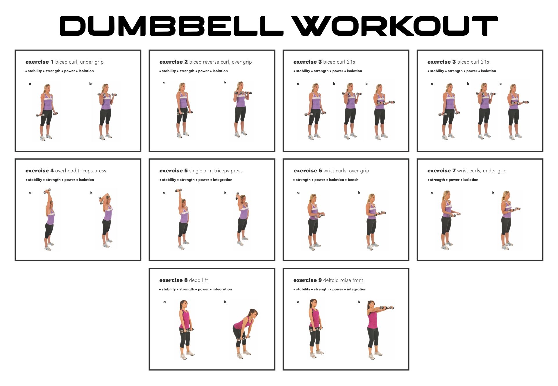 Dumbbell Workout Gym Workout Chart For Women 039 s Printable Dumbbell Workout Chart Weight Printable Arm Workouts