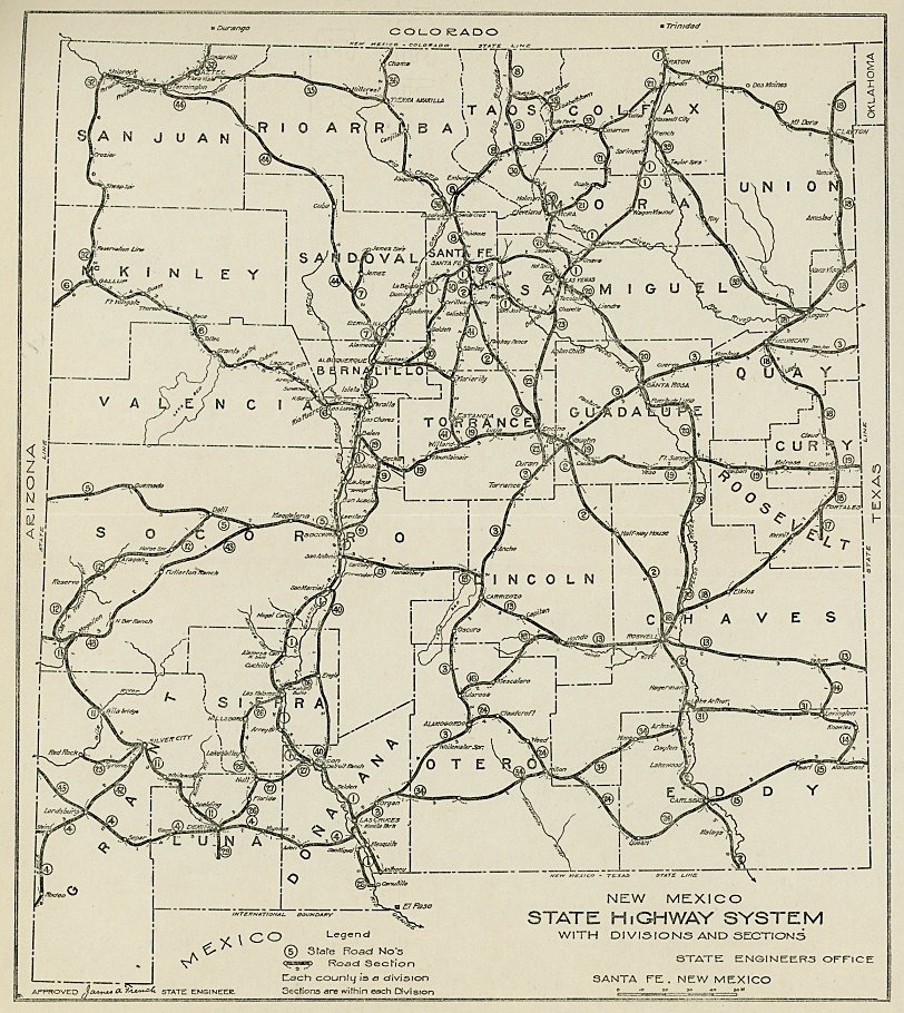 Early New Mexico State Highway Department Road Maps