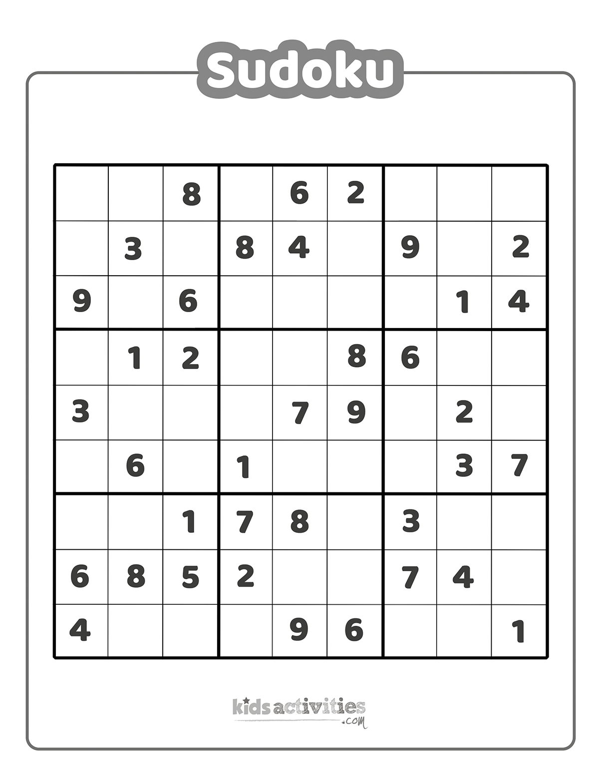 Printable Sudoku Worksheets