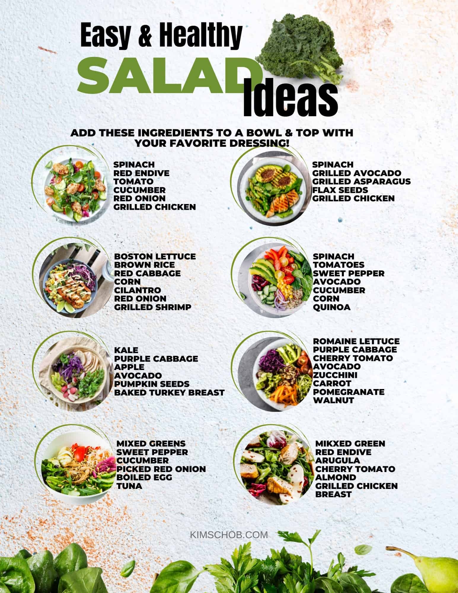 Easy Healthy Salad Ideas Meal Prep Salad Ideas Kim Schob