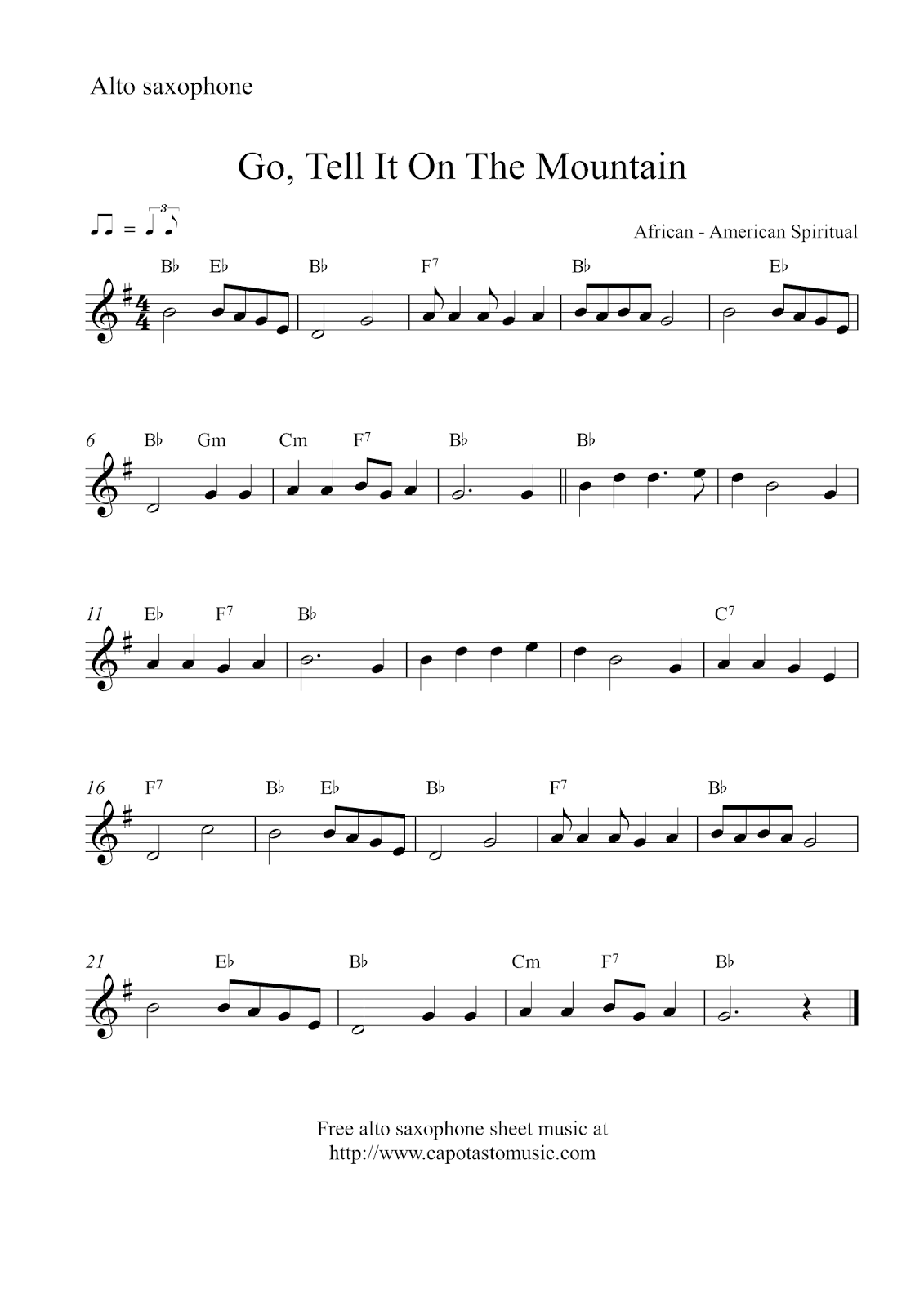 Easy Sheet Music For Beginners Free Christmas Alto Saxophone Sheet Music Go Tell It On The Mountain Easy Sheet Music For Beginners Free Christmas Alto Saxophone Sheet Music Go Tell It On The Mountain