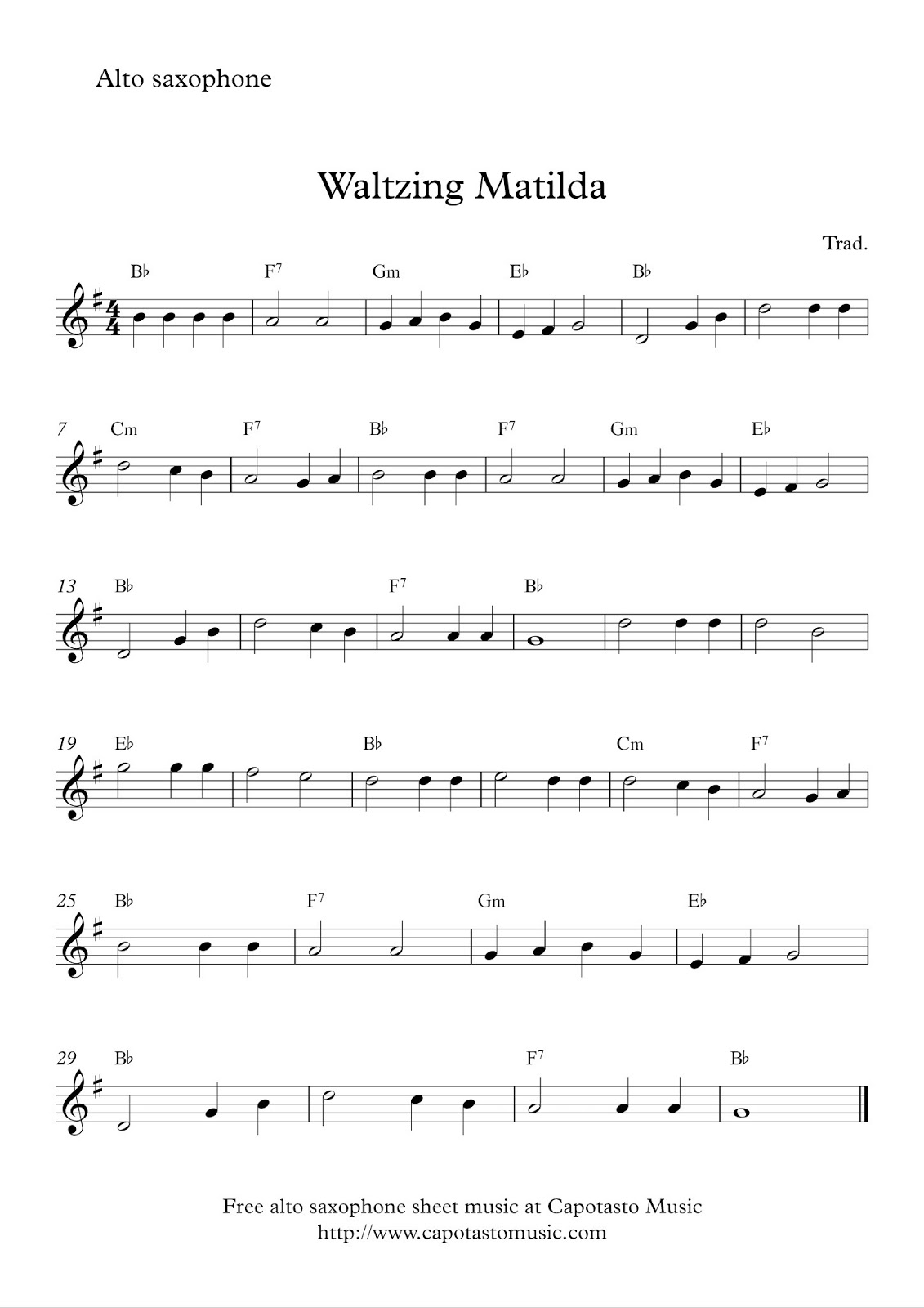 Alto Sax Sheet Music Free Printable Alto Sax Sheet Music Free Printable