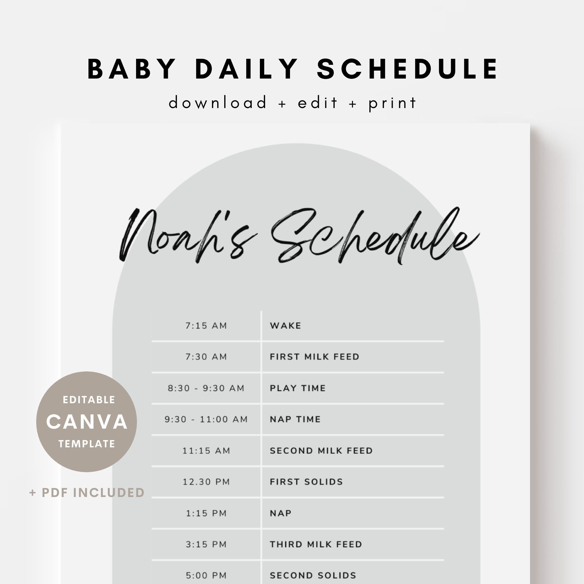 Editable Baby Toddler Schedule Template Canva Template Printable Babysitter Schedule Neutral Minimalist Routine Instant Download PDF Etsy Editable Baby Toddler Schedule Template Canva Template Printable Babysitter Schedule Neutral Minimalist Routine Instant Download PDF Etsy
