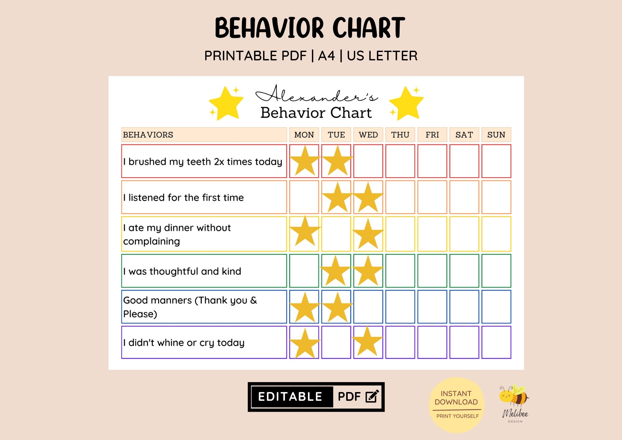 Superkid Behavior Chart Printable