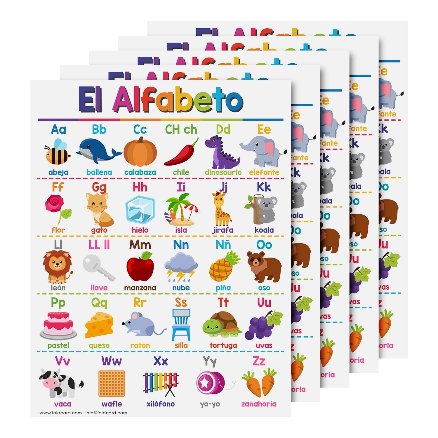 El Alfabeto Spanish Educational Posters For Kids Alphabet Bilingual Classroom And Homeschool Learning Visual Aid And Chart Decorations For Classrooms Durable Glossy Cardstock 8 5 X 11 Walmart